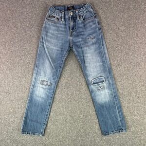 Polo Ralph Lauren Jeans Kids 8 Sullivan Slim Blue Distressed Patched Denim